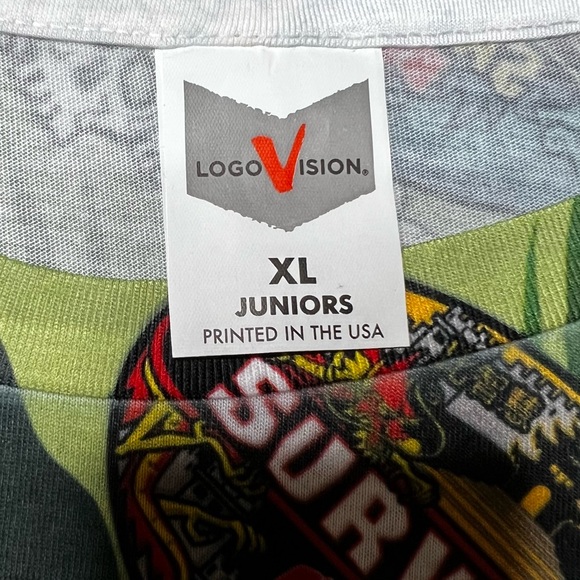 NWOT Logo Vision Survivor AOP Past Seasons Graphic T-Shirt Junior Sz XL - Picture 6 of 7